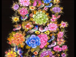 نقاشی مینیاتور گل و مرغ